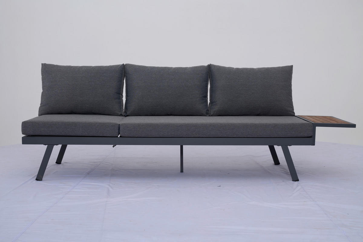 GARTENSET 5-teilig  - Dunkelgrau/Anthrazit, MODERN, Holz/Textil - Ambia Garden