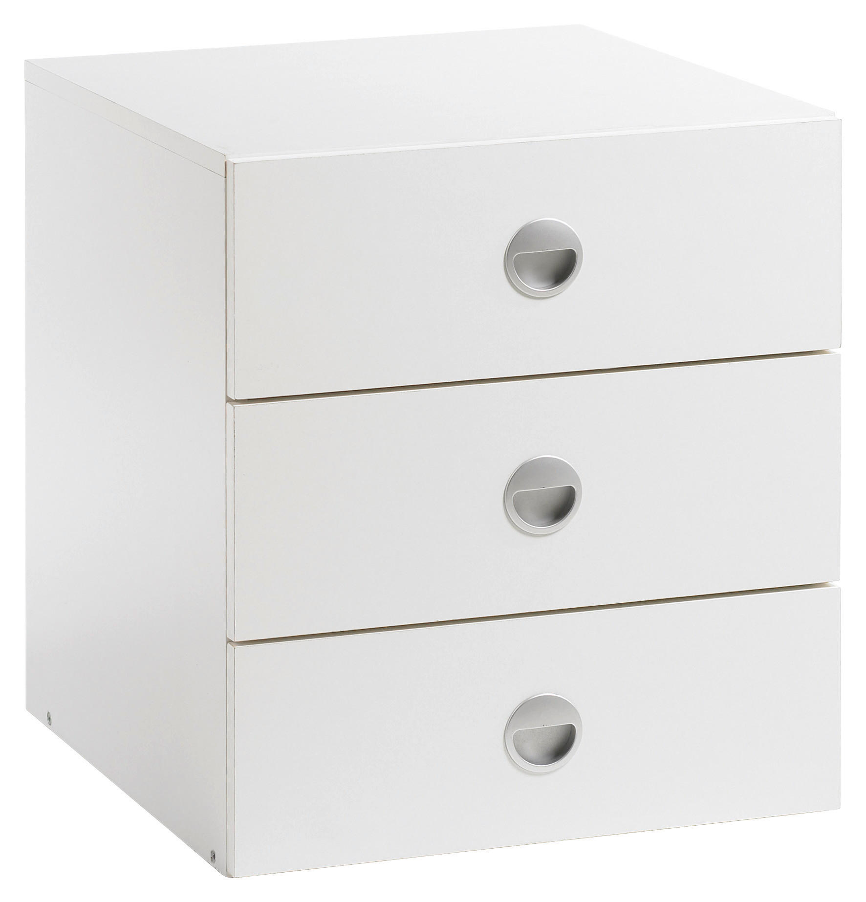 Schubkasteneinsatz Liam B: 44 Cm, Weiß, Mit 3 Laden