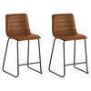 BARHOCKER-SET Lederlook Cognac Stahl  - Cognac/Schwarz, KONVENTIONELL, Kunststoff/Textil (49/98/54,5cm) - MID.YOU