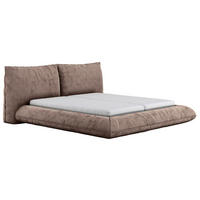 POLSTERBETT 160/200 cm,  in Braun,  - Schwarz/Braun, Design, Textil/Metall (160/200cm) - Belluti