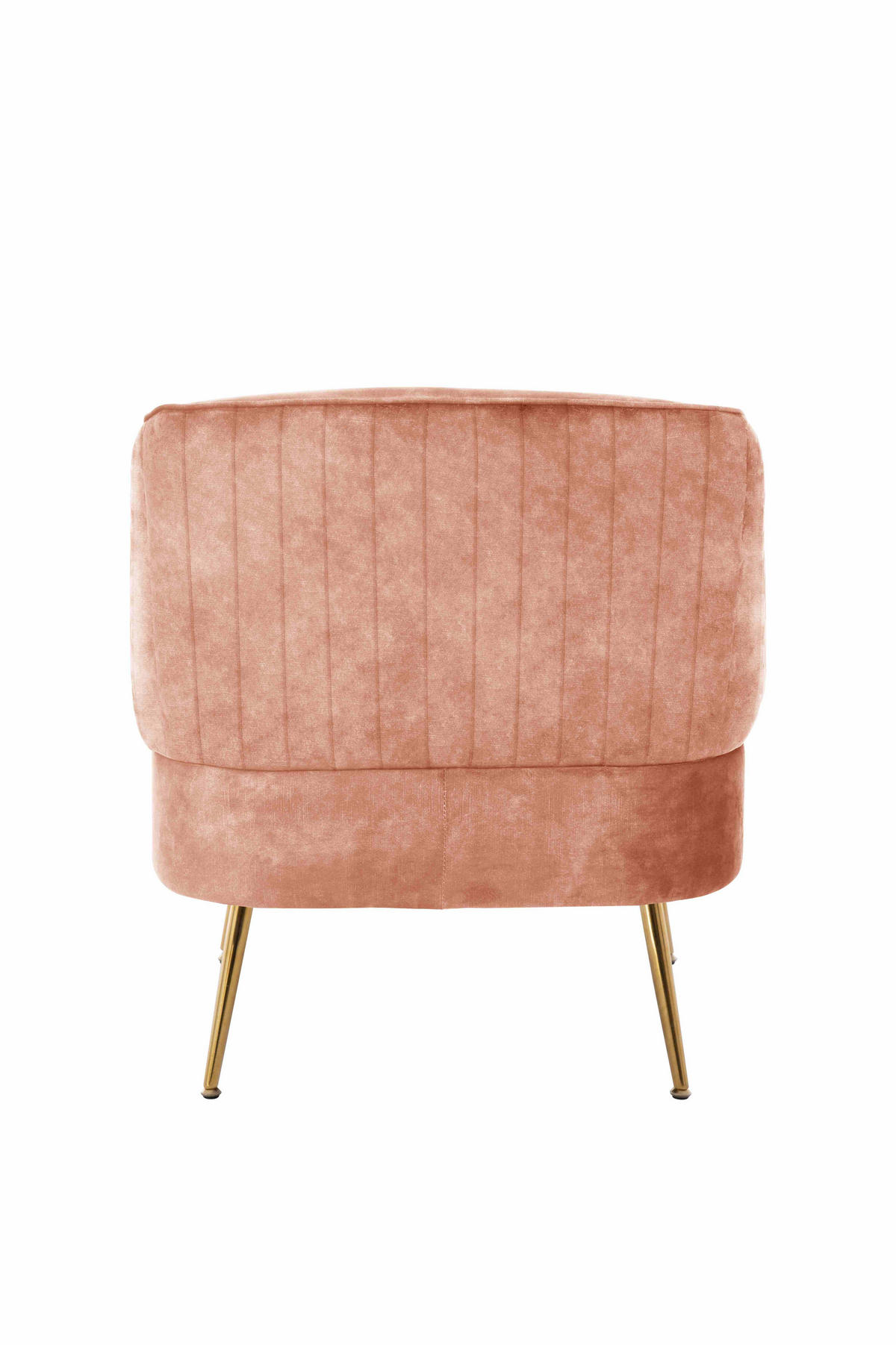 SESSEL Samt Rosa    - Goldfarben/Rosa, Design, Textil/Metall (76/69/75cm) - Livetastic