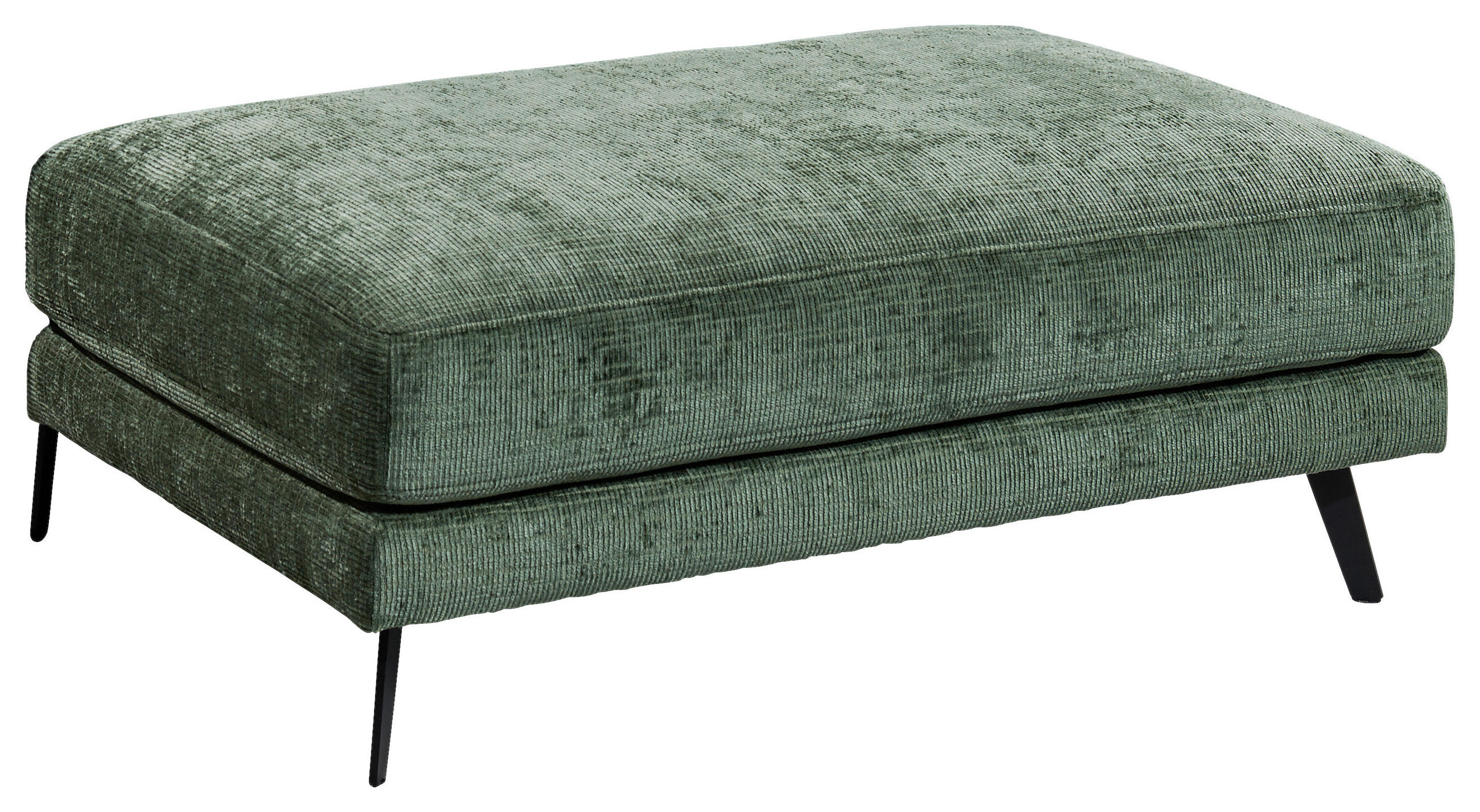 HOCKER Mikrovelours Dunkelgrün  - Dunkelgrün/Schwarz, KONVENTIONELL, Textil/Metall (113/45/72cm) - MID.YOU