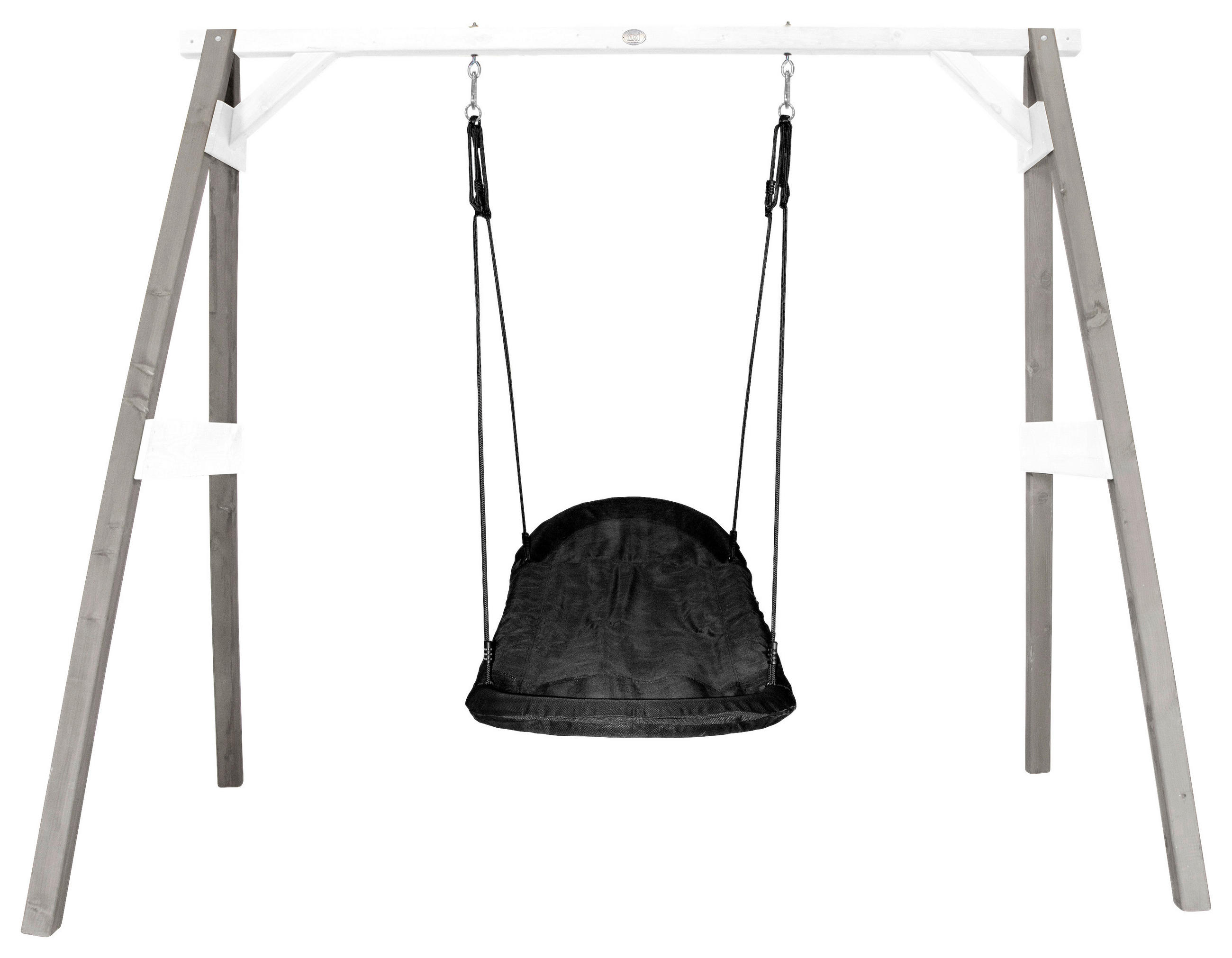 NESTSCHAUKEL Grau, Schwarz, Weiß  - Schwarz/Weiß, KONVENTIONELL, Holz (254/207/160cm) - Ambia Garden