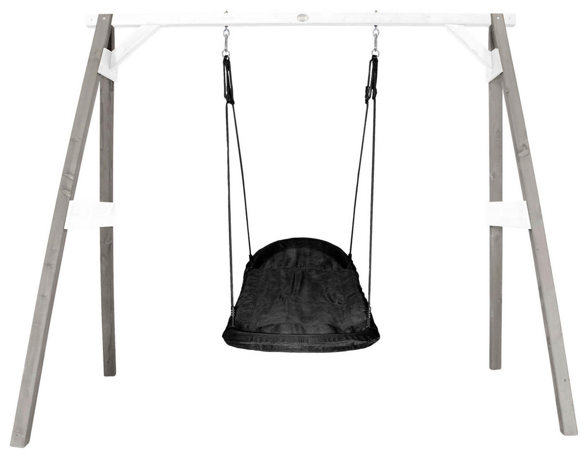 NESTSCHAUKEL  - Schwarz/Weiß, KONVENTIONELL, Holz (254/207/160cm) - Ambia Garden