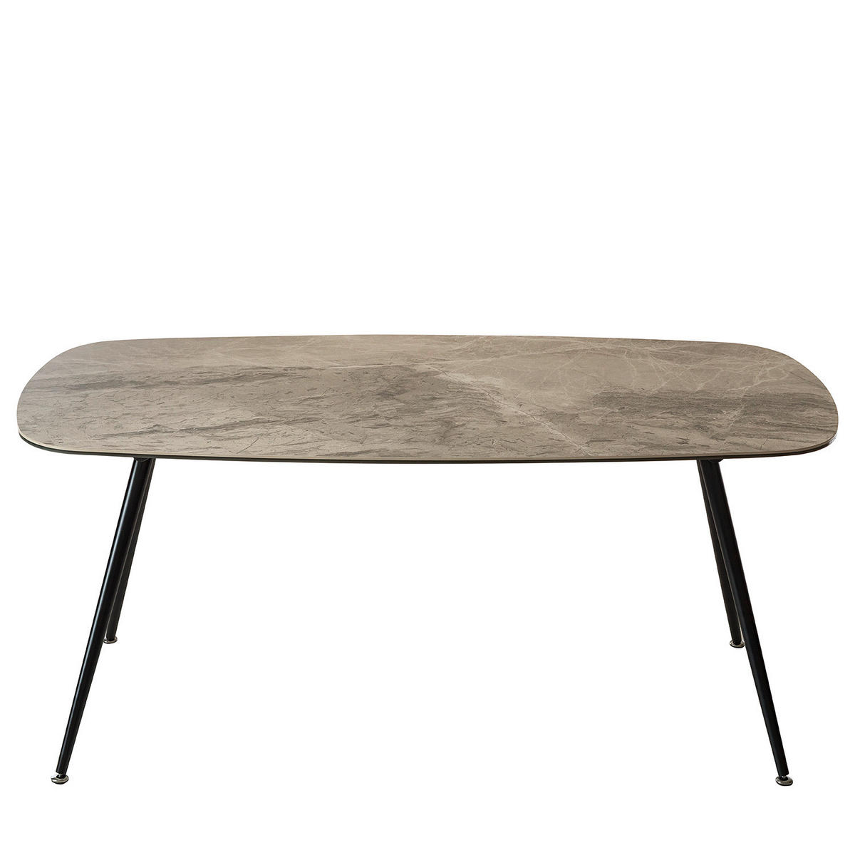 MATBORD i metall, glas, keramik 175/85/75 cm   - svart/grå, Modern, metall/glas (175/85/75cm) - Novel