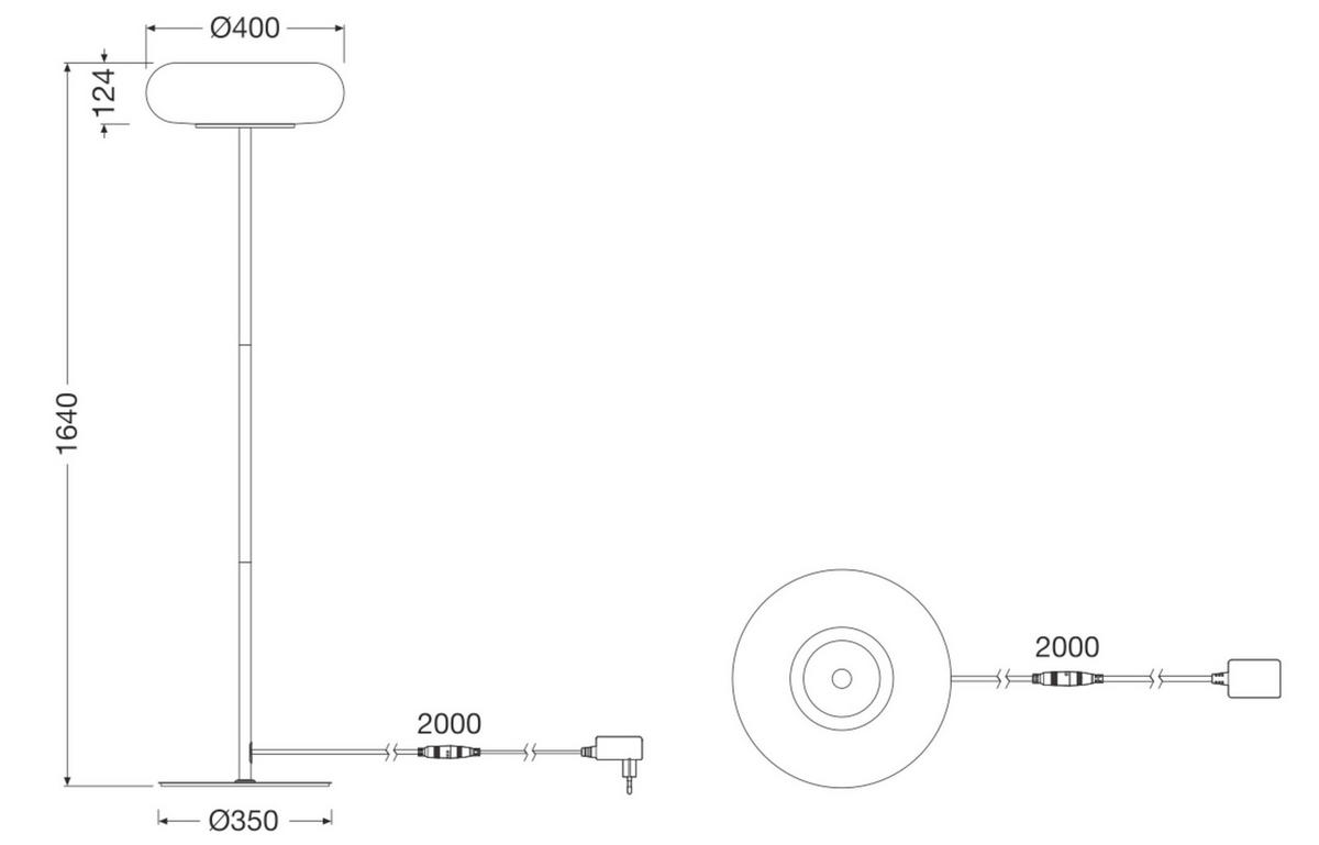 LED-STEHLEUCHTE 40/146 cm  - Edelstahlfarben/Weiß, Basics, Glas/Metall (40/146cm) - Osram