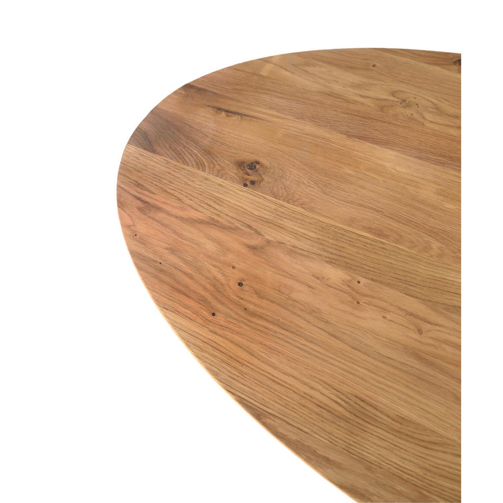 Thumbnail - Mid.you Couchtisch, Natur, Schwarz, Holz, Metall, Eiche, massiv, oval, konisch, 120x40x65 cm, Wohnzimmer, Wohnzimmertisc...