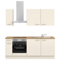 KÜCHENLEERBLOCK 210 cm   in Eichefarben, Magnolie  - Edelstahlfarben/Eichefarben, MODERN, Holzwerkstoff/Metall (210cm) - Nobilia