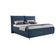 POLSTERBETT Matratze, gepolstertes Kopfteil, Lattenrost, Bettkasten Blau 180/200 cm  - Blau/Silberfarben, KONVENTIONELL, Holz/Textil (180/200cm) - Dieter Knoll