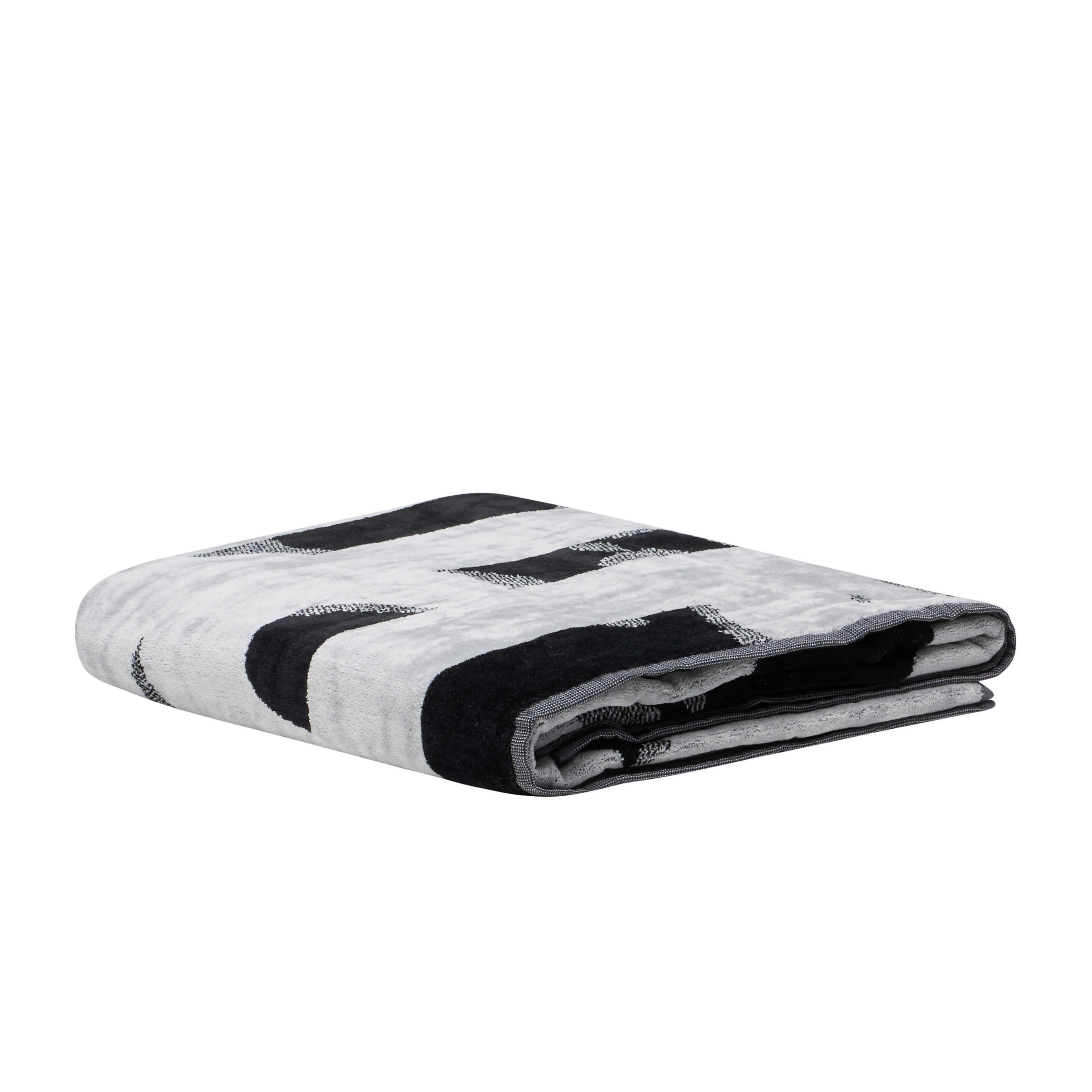 STRANDTUCH FLORASHADOW Schwarz 95/180 cm - Schwarz, Basics, Textil (95/180cm) - Diesel