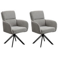STUHL-SET 2 Stück  in Stahl Webstoff  - Hellgrau/Schwarz, MODERN, Textil/Metall (62/94/70cm) - MID.YOU