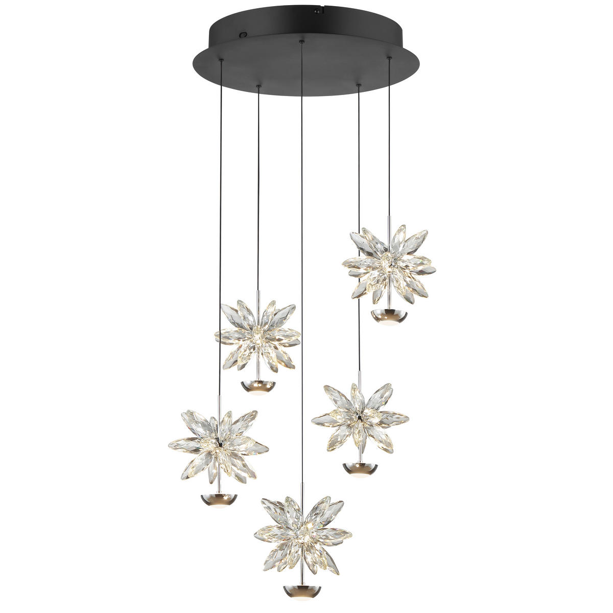 LED-PENDELLEUCHTE 42/170 cm    - Klar/Chromfarben, Basics, Glas/Metall (42/170cm) - Brilliant