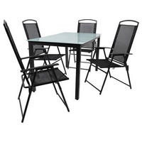 GARTENTISCHGRUPPE   - Anthrazit/Schwarz, Basics, Glas/Textil - Gardenson