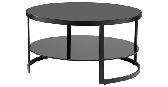 COUCHTISCH in Metall, Glas 80/80/42 cm  - Schwarz, Design, Glas/Metall (80/80/42cm) - Carryhome