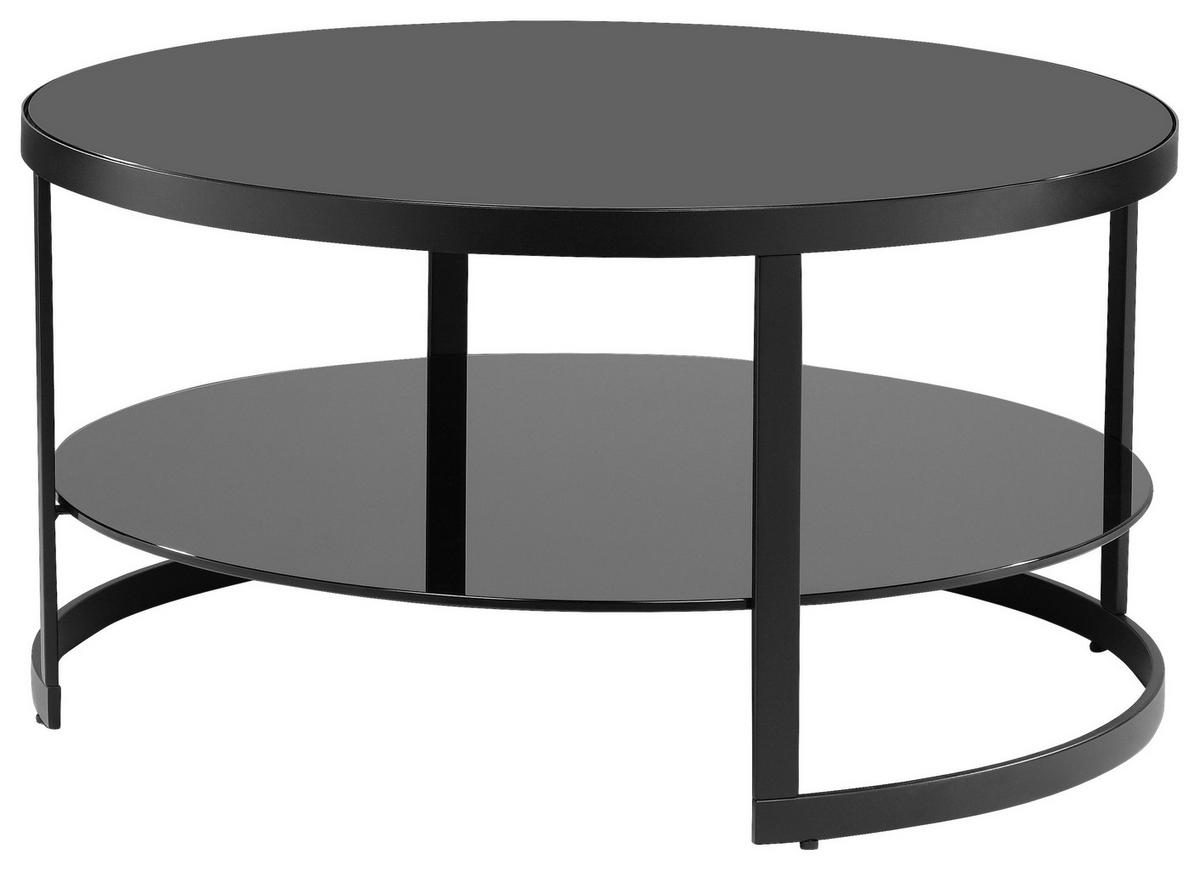 COUCHTISCH in Metall, Glas 80/80/42 cm  - Schwarz, Design, Glas/Metall (80/80/42cm) - Carryhome