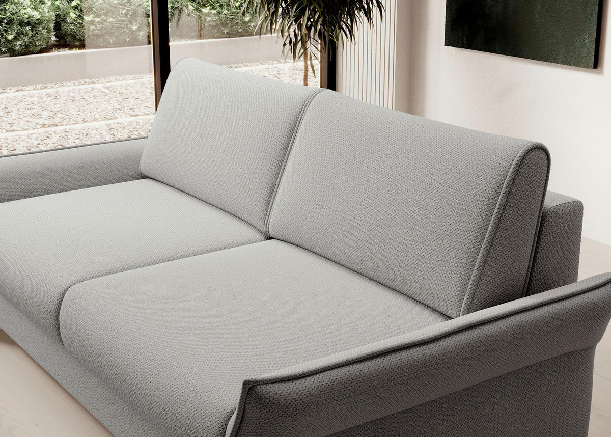 CANAPEA EXTENSIBILĂ textil gri deschis  - gri deschis/negru, Konventionell, plastic/textil (198/82/106cm) - Ti'me