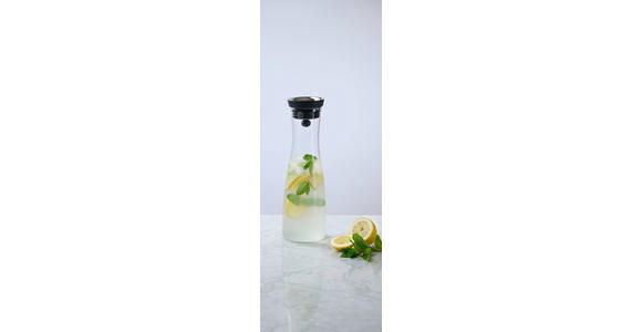 KARAFFE 1.5 L    - Klar/Schwarz, Basics, Glas/Kunststoff (10/34cm) - Novel