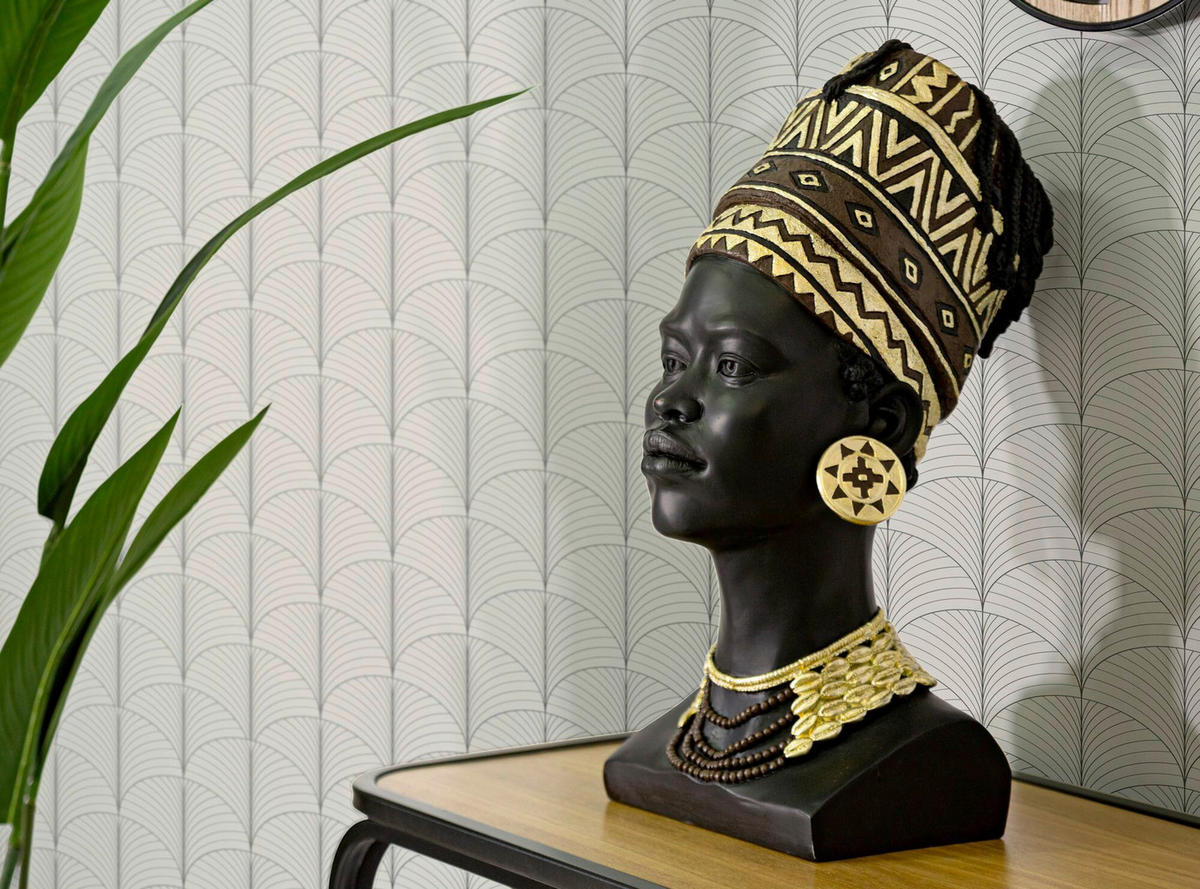 SKULPTUR - Goldfarben/Schwarz, Basics, Kunststoff (21.5/45/27.5cm)