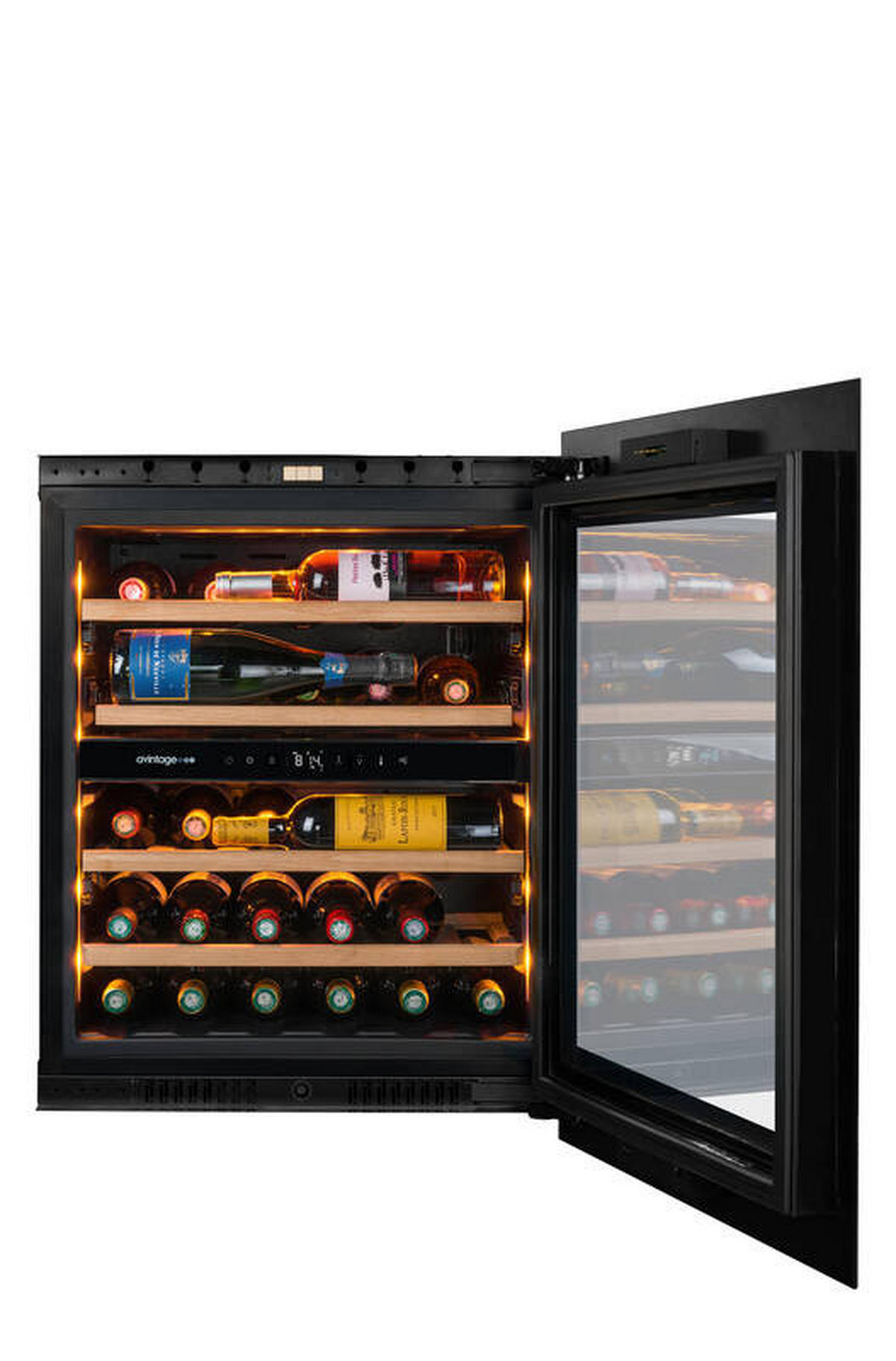 WEINKÜHLSCHRANK AVI72PLATINUM  - Schwarz, Basics, Glas/Holz (59,0/71,5/56,5cm)