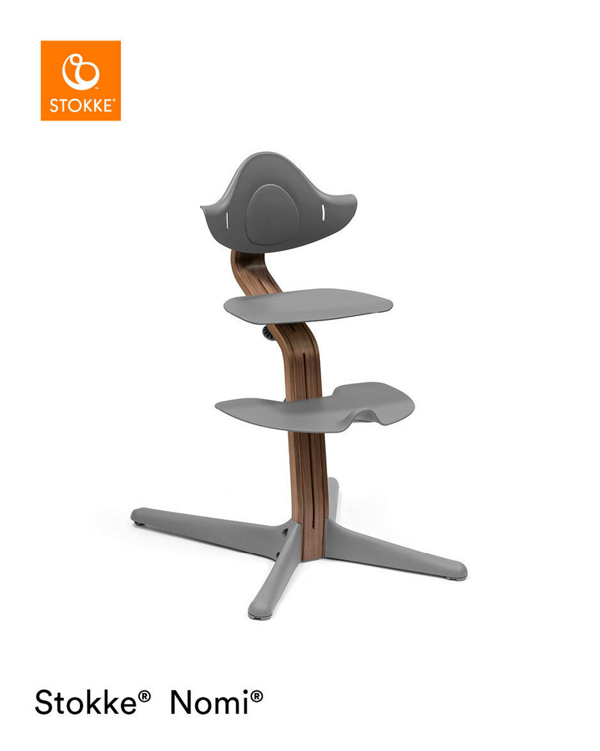 STOKKE NOMI WALNUSS STUHL NOMI CHAIR WALNUSS  - Walnussfarben/Grau, Trend, Holz (52/83,50/59cm) - Stokke