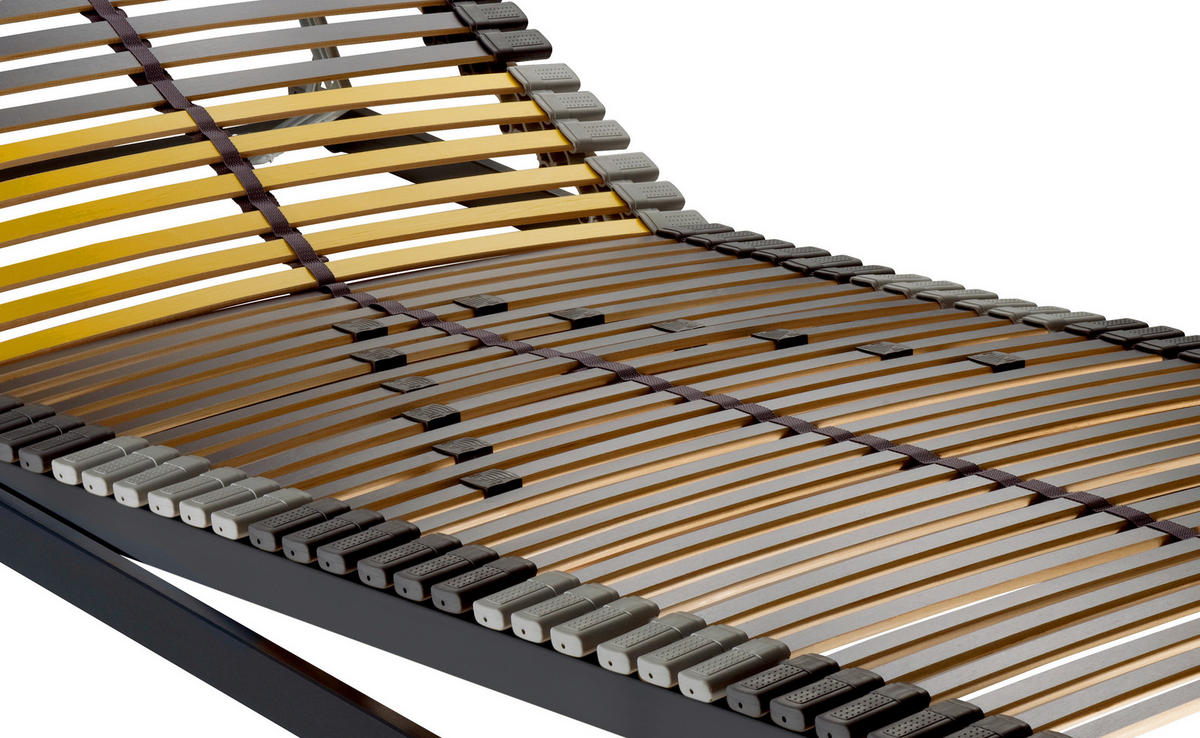 LATTENROST 90/200 cm  - Anthrazit/Gelb, Basics, Holz/Kunststoff (90/200cm) - Novel