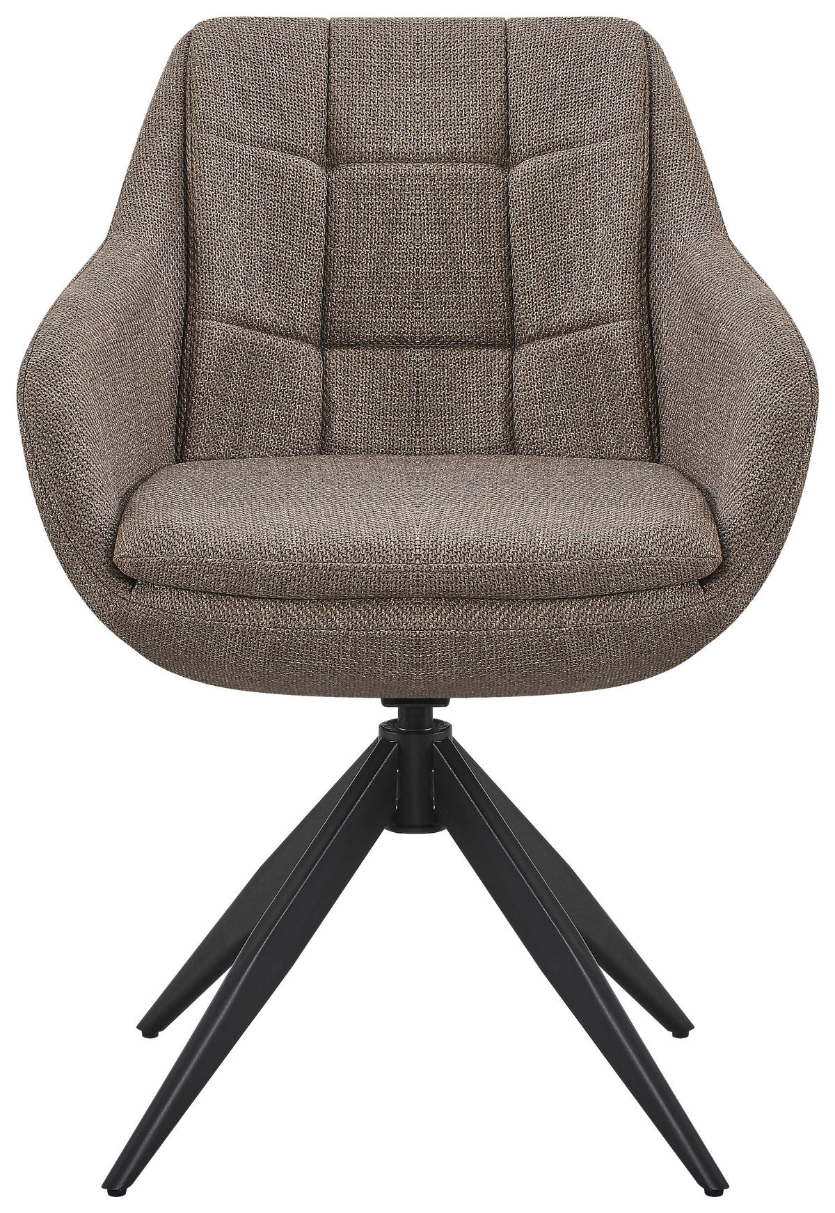 ARMLEHNSTUHL  Sitzfläche 360° drehbar, automatische Rückholfunktion Webstoff  Schwarz, Taupe  - Taupe/Schwarz, Design, Textil/Metall (62/83/61cm) - Novel