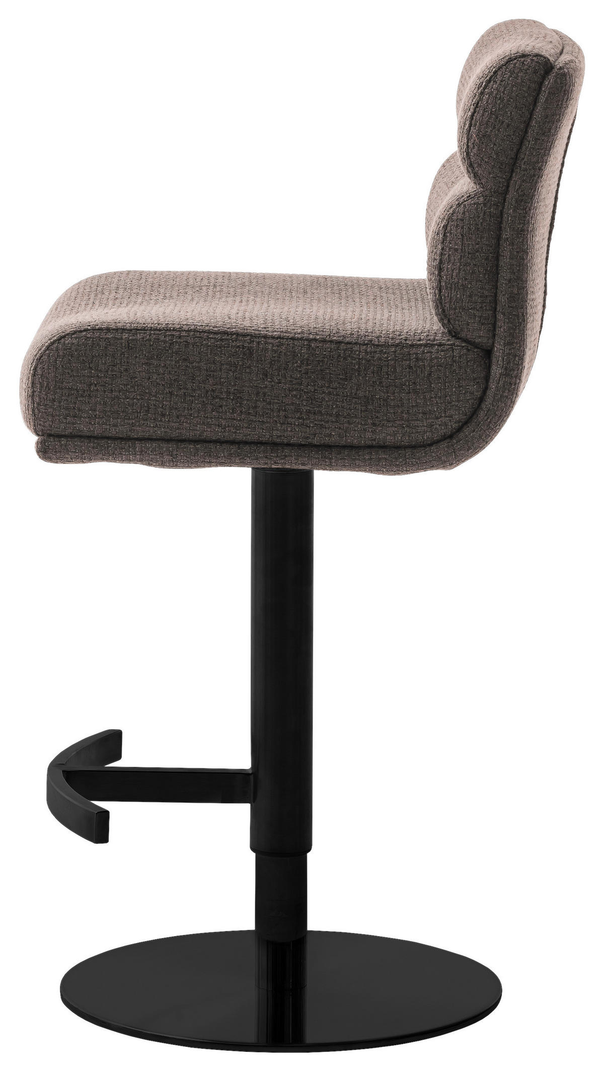 BARHOCKER in Metall, Textil Schwarz, Cappuccino  - Schwarz/Cappuccino, Design, Textil/Metall (43/84/52cm) - Dieter Knoll