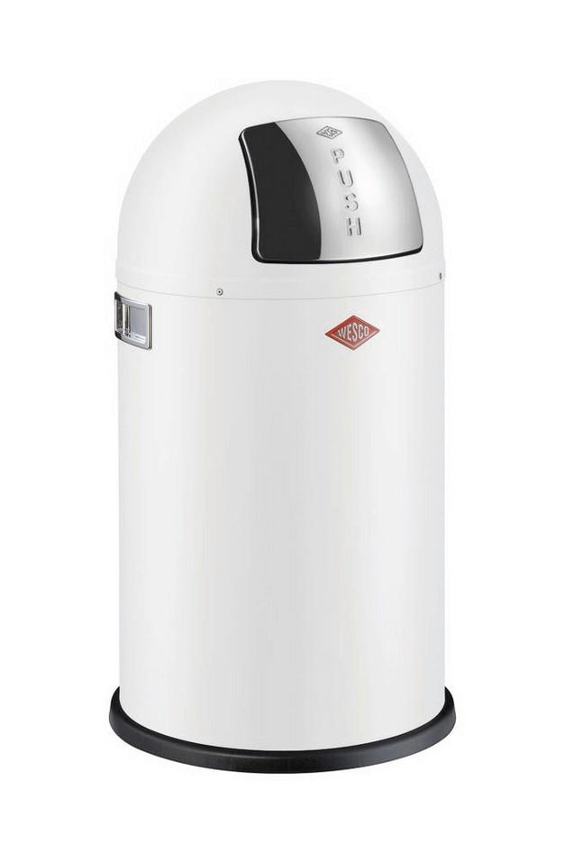 ABFALLSAMMLER PUSHBOY JUNIOR 22 L  - Edelstahlfarben/Weiß, KONVENTIONELL, Kunststoff/Metall (35/63cm) - Wesco