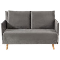 ZOFA S POSTELJNO FUNKCIJO,  siva tekstil  - siva/naravne barve, Design, umetna masa/tekstil (132/82/91cm) - Carryhome