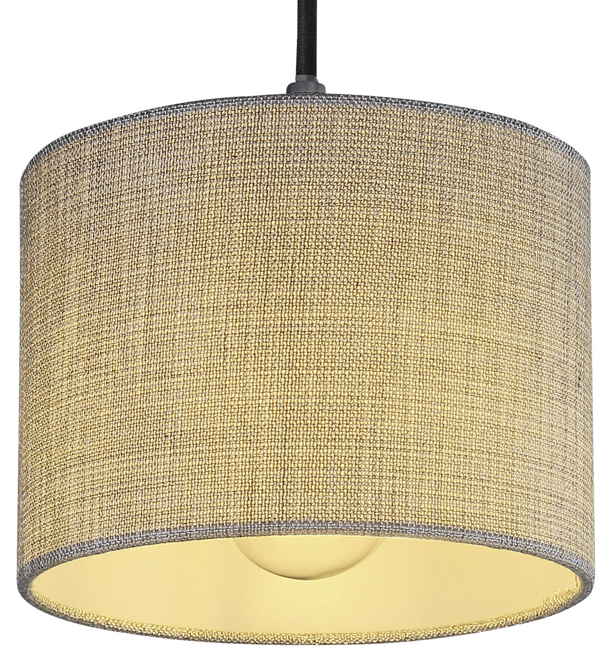 WANDLEUCHTE - Schwarz/Grau, Natur, Holz/Textil (18/25,5/33,5cm) - Globo