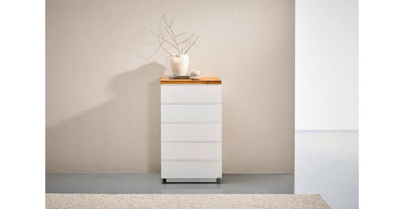 KOMMODE , 60/102/41,5 cm, 5 Schublade(n)  - Eichefarben/Weiß, KONVENTIONELL, Holz/Holzwerkstoff (60/102/41,5cm) - Novel