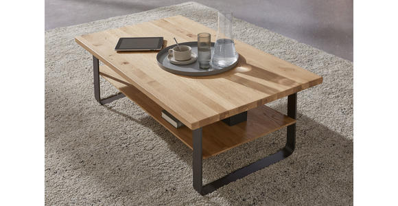 COUCHTISCH in Holz, Metall 120/70/42,6 cm - Wildeiche/Schwarz, Natur, Holz/Metall (120/70/42,6cm) - Valnatura