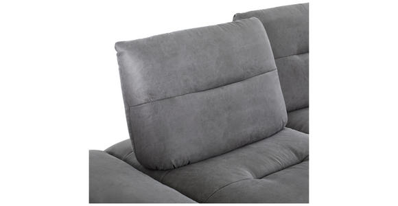 2,5-SITZER Mikrofaser Grau  - Schwarz/Grau, KONVENTIONELL, Textil/Metall (226/90/105cm) - Carryhome