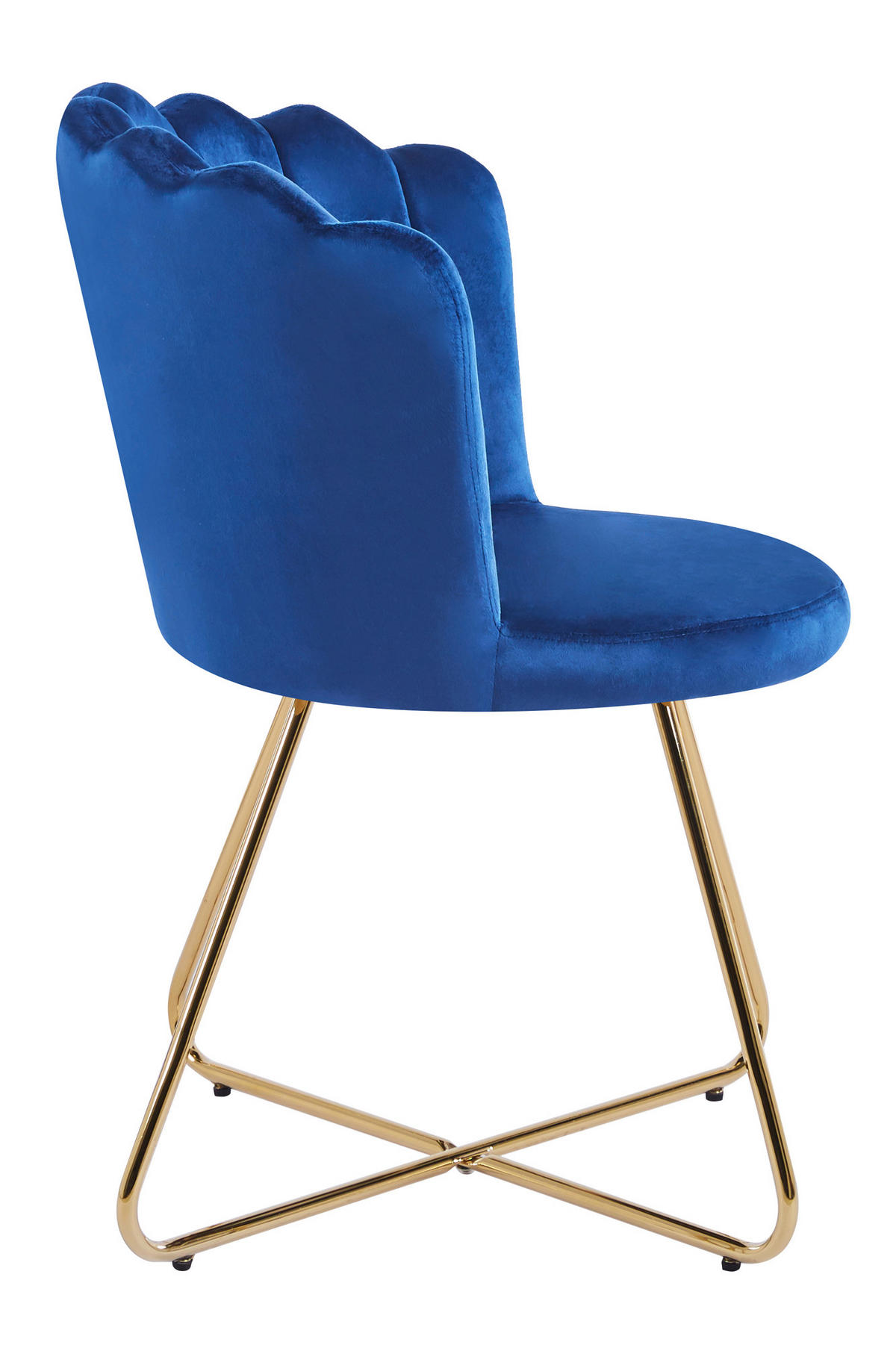 STUHL-SET 2 Stück  in Samt Textil  - Goldfarben/Dunkelblau, MODERN, Textil/Metall (69,5/85/66cm) - Livetastic