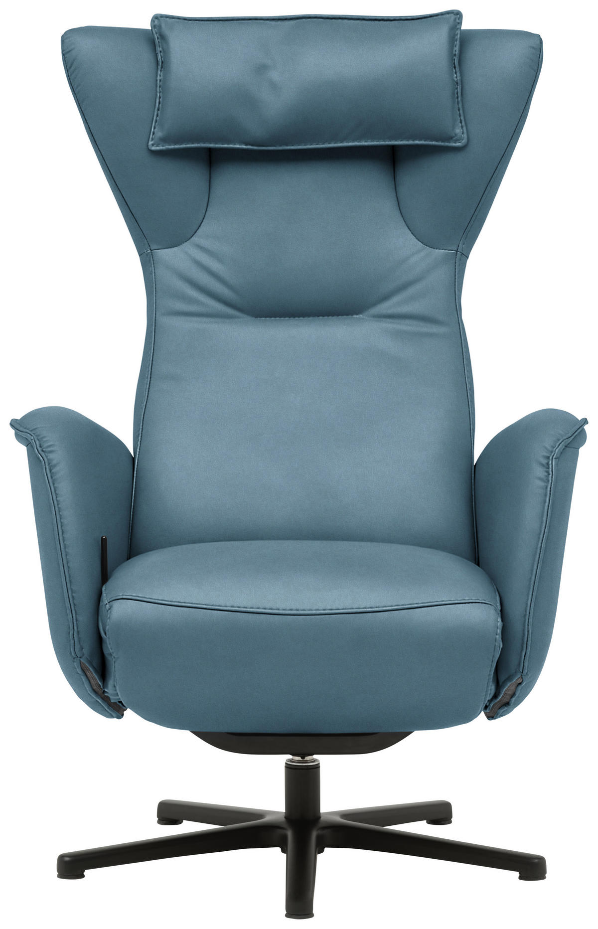 RELAXSESSEL Leder Blau  - Blau/Schwarz, Design, Leder/Metall (75/106/86cm) - Valdera