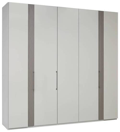 DREHTÜRENSCHRANK in Hellgrau  - Chromfarben/Hellgrau, Design, Glas/Holzwerkstoff (250/216/59cm) - Dieter Knoll