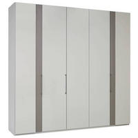 DREHTÜRENSCHRANK in Hellgrau  - Chromfarben/Hellgrau, Design, Glas/Holzwerkstoff (250/216/59cm) - Dieter Knoll
