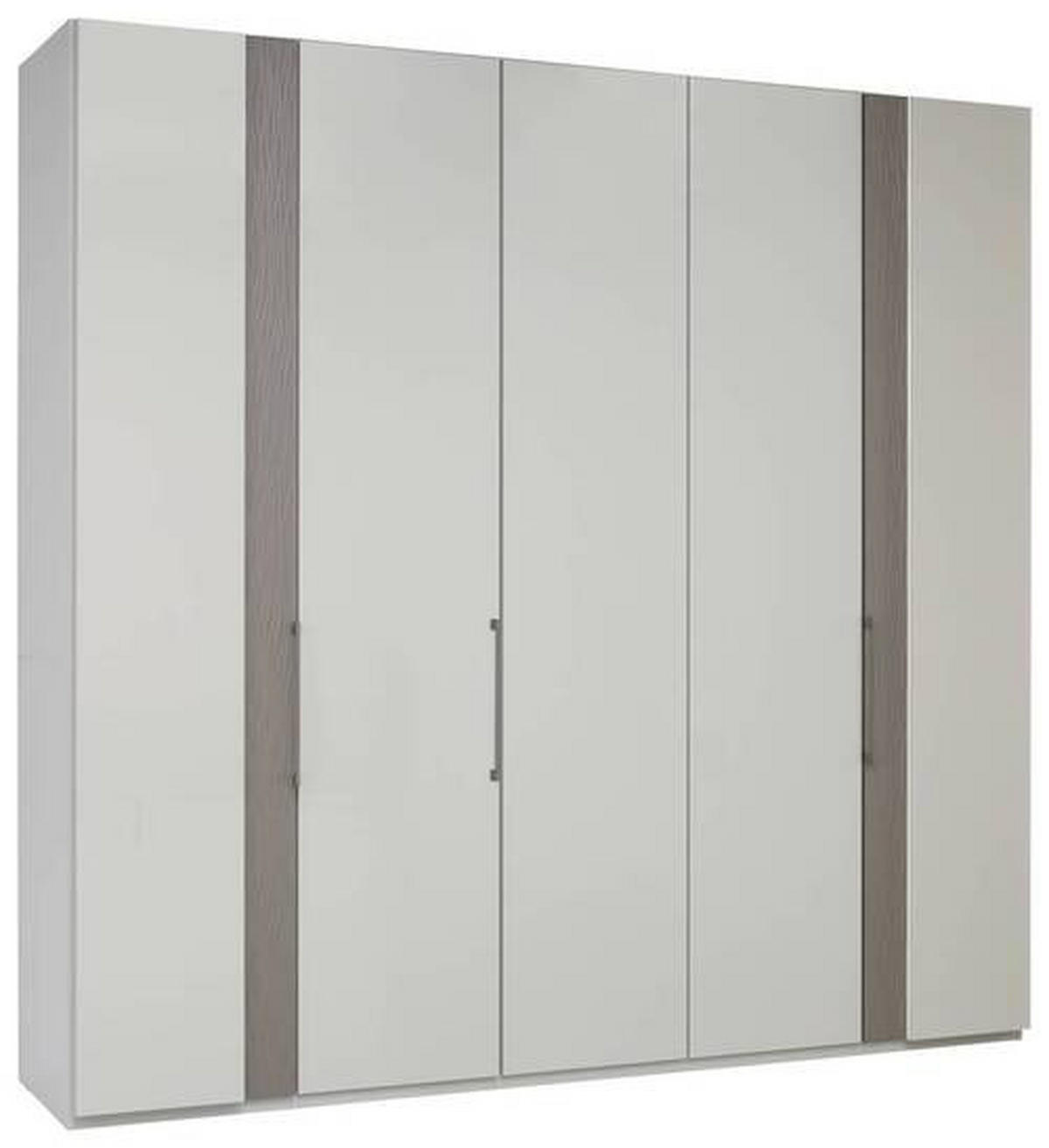 DREHTÜRENSCHRANK in Hellgrau  - Chromfarben/Hellgrau, Design, Glas/Holzwerkstoff (250/216/59cm) - Dieter Knoll