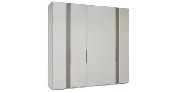 DREHTÜRENSCHRANK in Hellgrau - Chromfarben/Hellgrau, Design, Glas/Holzwerkstoff (250/216/59cm) - Dieter Knoll
