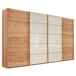 SCHWEBETÜRENSCHRANK 330/217/67 cm 4-türig  - Eichefarben/Weiß, Design, Glas/Holz (330/217/67cm) - Linea Natura