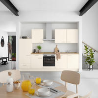 KÜCHENBLOCK Touch 300 cm  in Eichefarben, Magnolie  - Edelstahlfarben/Eichefarben, MODERN, Holzwerkstoff/Metall (300cm) - Nobilia