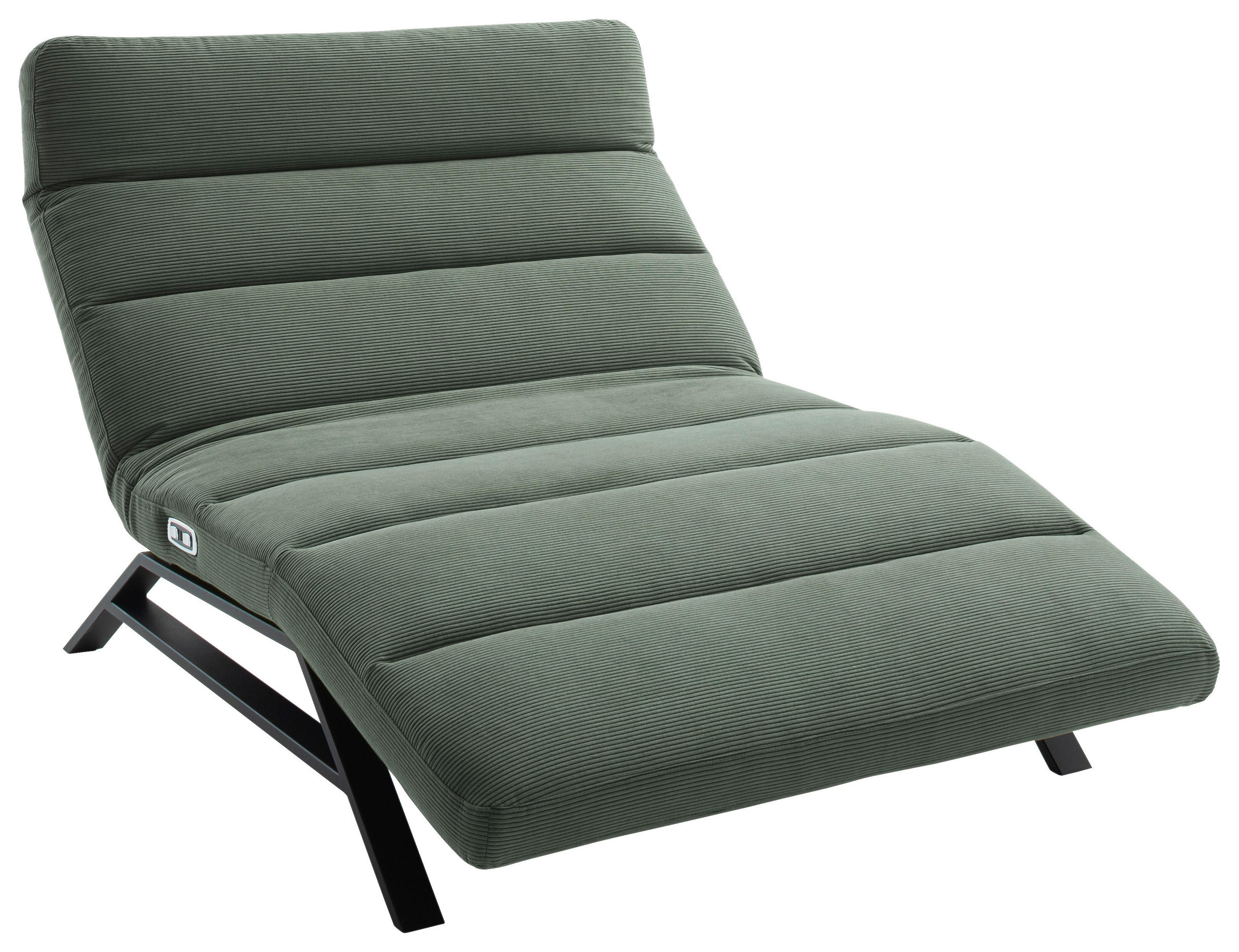 RELAXLIEGE Feincord Olivgrün  - Schwarz/Olivgrün, Design, Textil/Metall (120/54-113/158-198cm) - Pure Home Lifestyle
