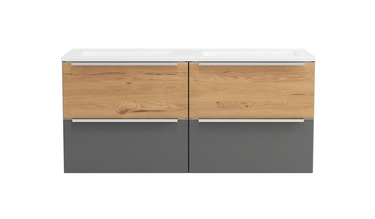BADEZIMMER  in 120 cm  - Wildeiche/Schwarz, Trend, Glas/Holzwerkstoff (120cm) - Held