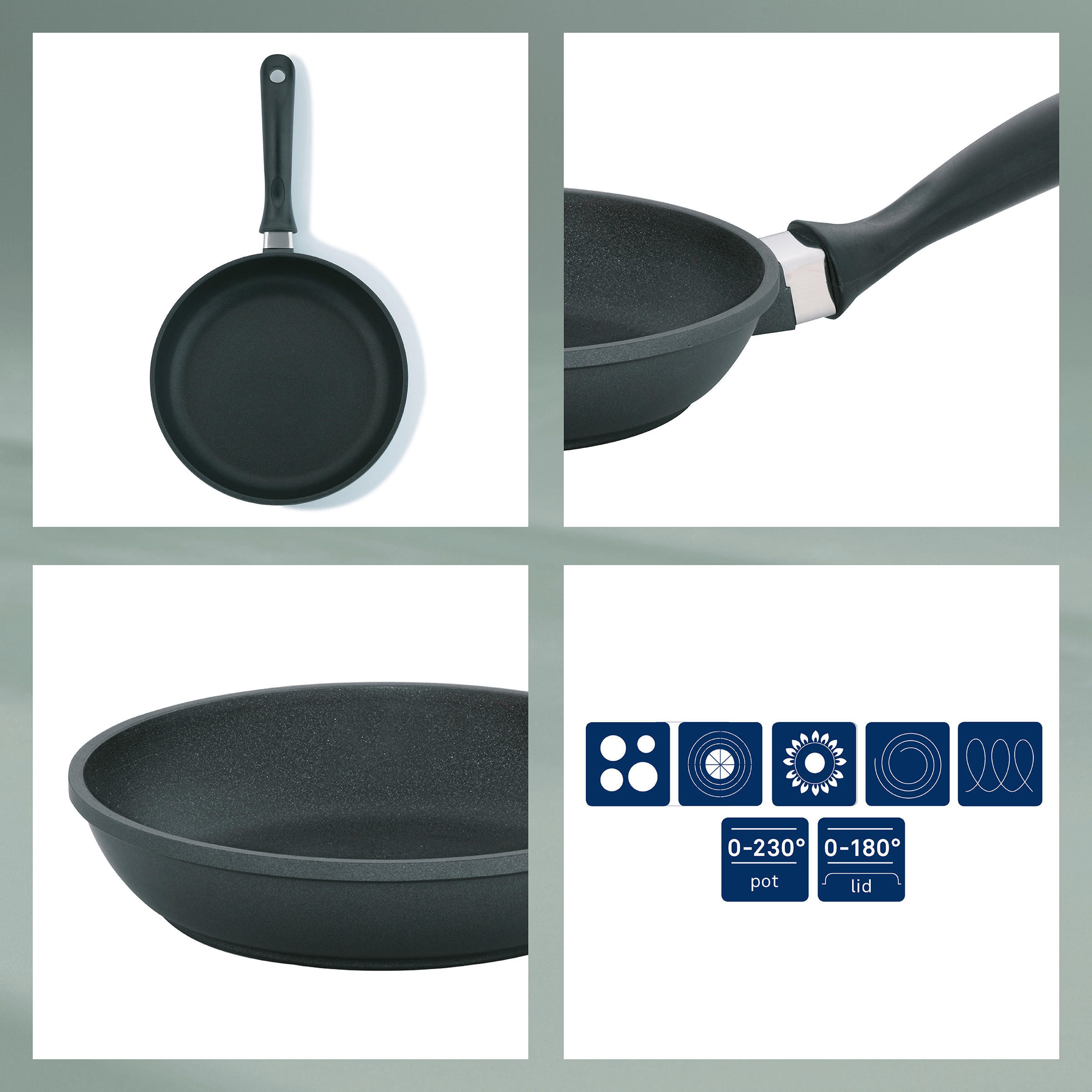 BRATPFANNE Kerros  - Schwarz, KONVENTIONELL, Metall (32/6cm) - Kela
