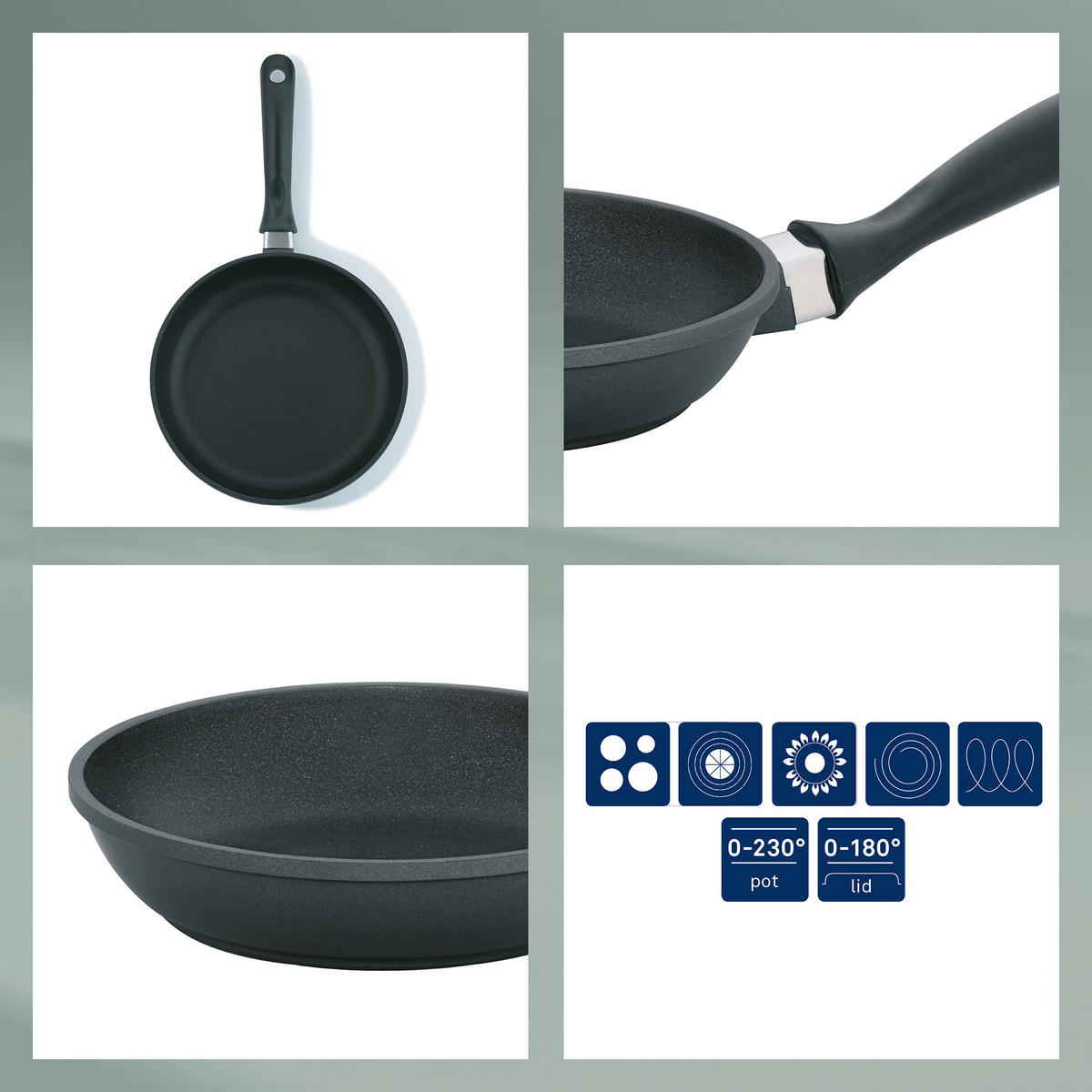 BRATPFANNE  - Schwarz, KONVENTIONELL, Metall (24/4.5cm) - Kela