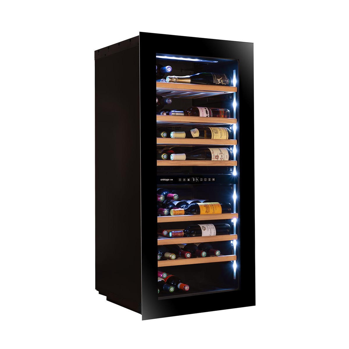 WEINKÜHLSCHRANK AVI122PLATINUM  - Schwarz, Basics, Glas/Holz (59,0/123,3/56,5cm)