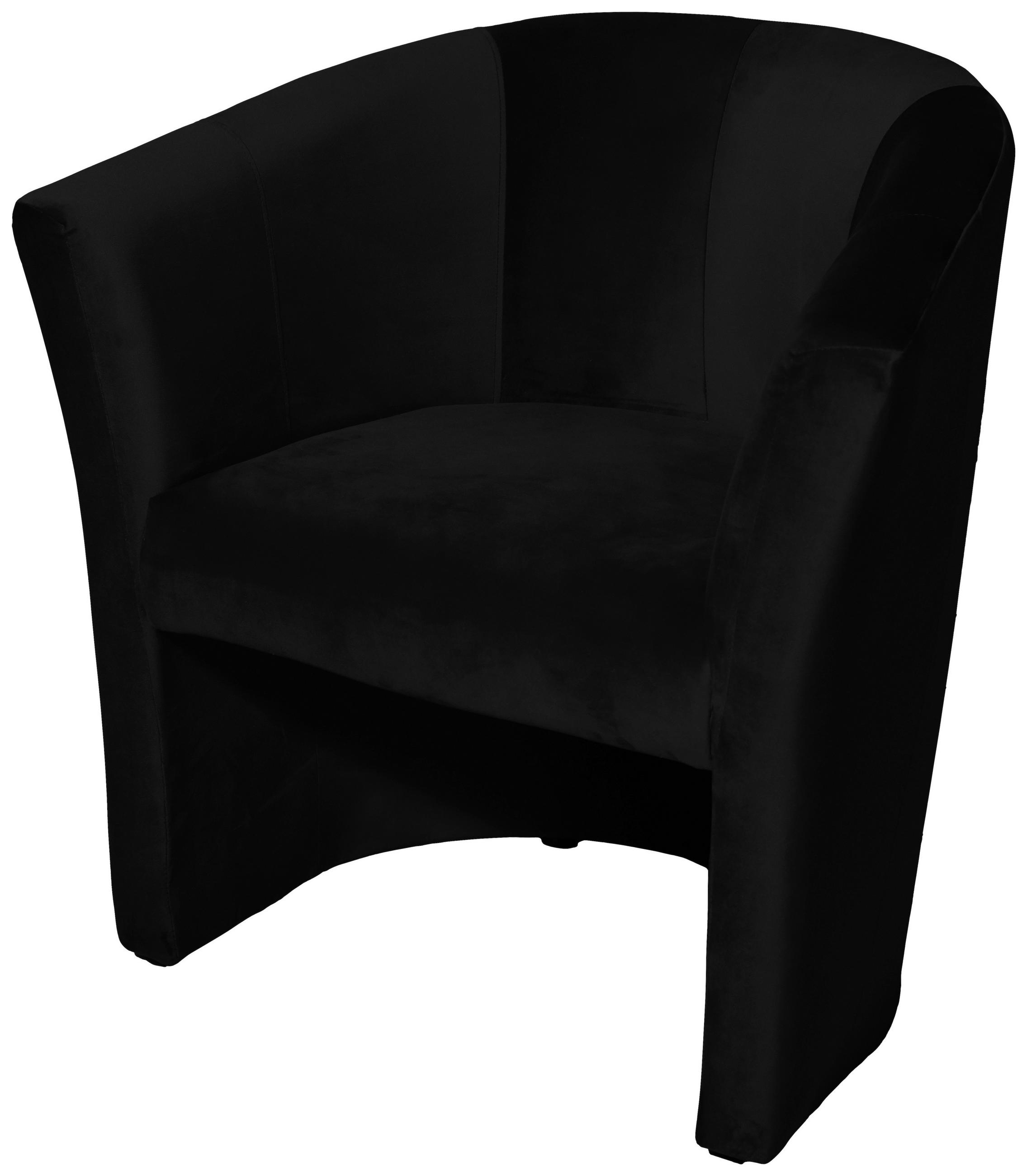 RELAXSESSEL Velours    - Schwarz, Design, Kunststoff/Textil (75/76/65cm) - MID.YOU