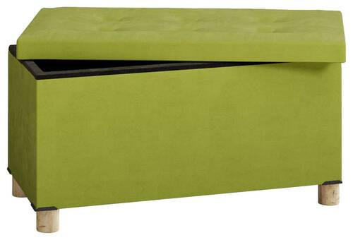 BÄNK MED FÖRVARING i 76/40/38 cm - grön/brun, Modern, trämaterial/textil (76/40/38cm) - MID.YOU