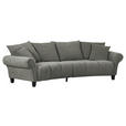 BIGSOFA Flachgewebe Grau, Olivgrün  - Schwarz/Olivgrün, KONVENTIONELL, Holz/Textil (290/78/115cm) - Carryhome