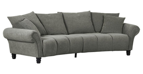 BIGSOFA Flachgewebe Grau, Olivgrün  - Schwarz/Olivgrün, KONVENTIONELL, Holz/Textil (290/78/115cm) - Carryhome